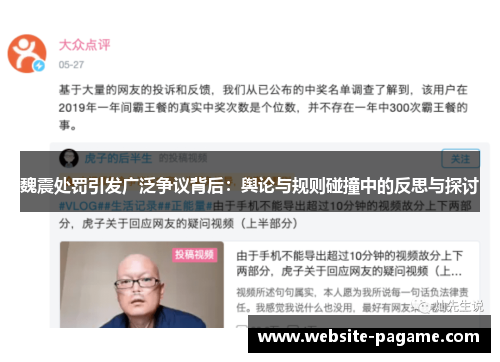 魏震处罚引发广泛争议背后：舆论与规则碰撞中的反思与探讨